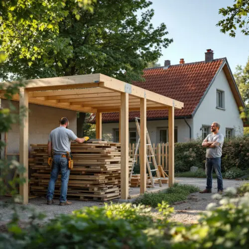 Nachbarklage droht: Carportbau. Grundstücksbeeinträchtigung, Nachbarrecht.