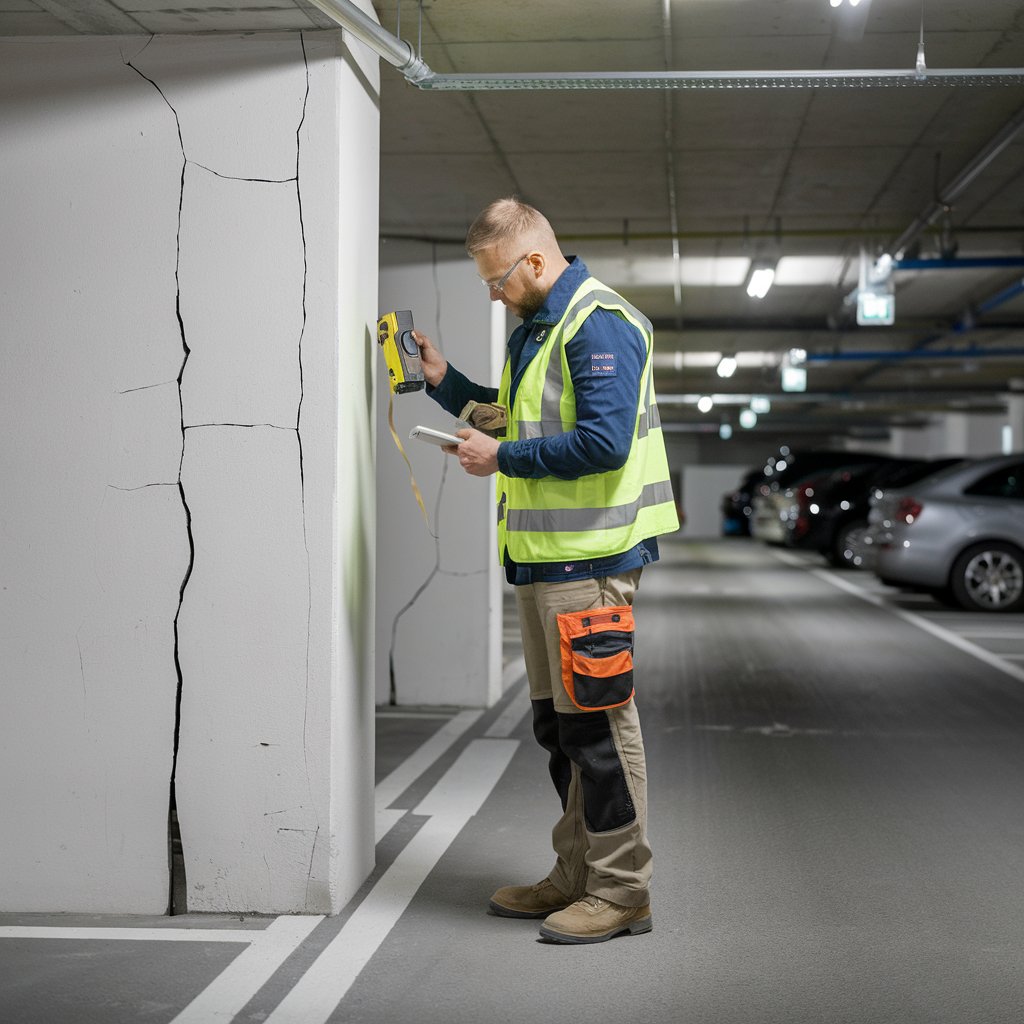Bausachverständiger vermisst Risse im Parkhaus einer Wohnanlage